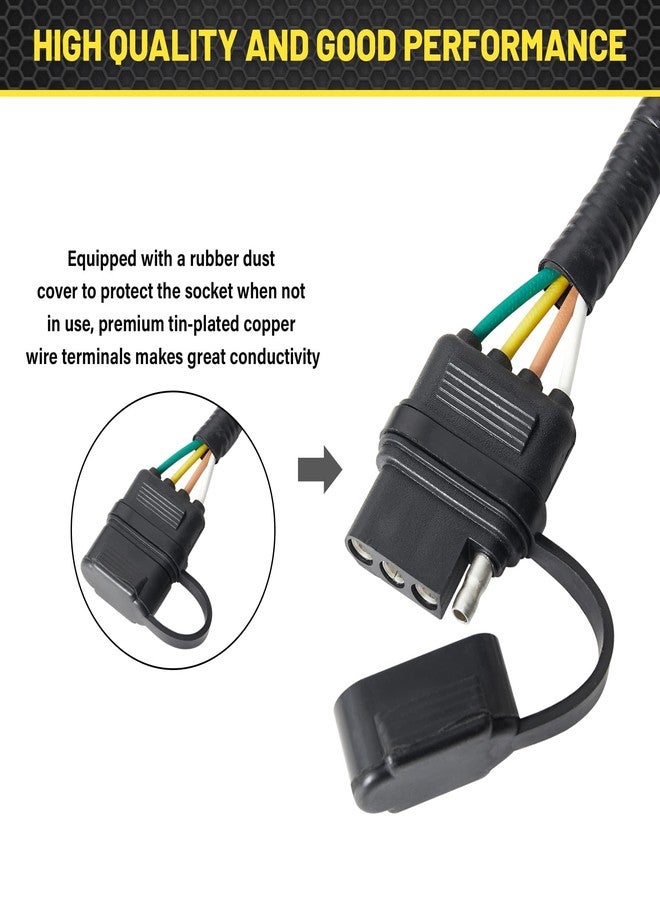 Oyviny 4 Pin Trailer Wiring Harness for 2007-2018 Jeep Wrangler JK JKU Sahara Rubicon Unlimited Sport Models, Wrangler 2 Door & 4 Door Flat Tow Trailer Hitch Wiring 16AWG Pure Copper Wires - Image 5